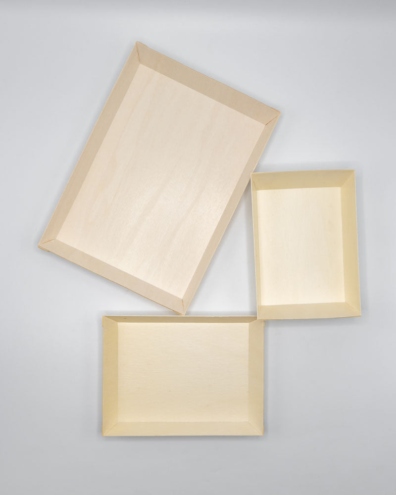 11"x15"x1" Extra Large Balsa Wood Tray with Clear PET Lid