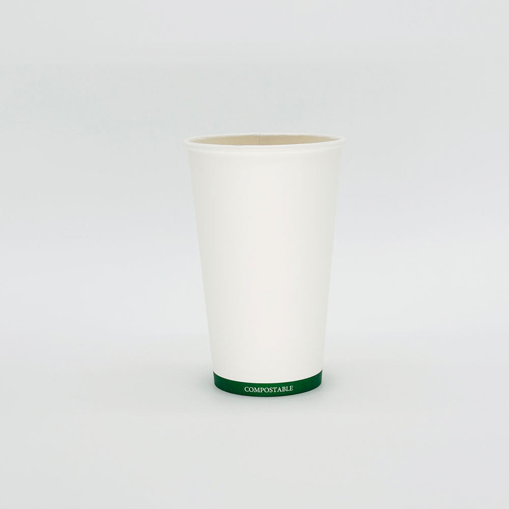 16 oz White Paper Hot/Cold Compostable Cup