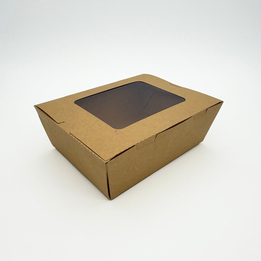 9"x7"x3" Windowed PaperBoard 1 Compartment Bento Box