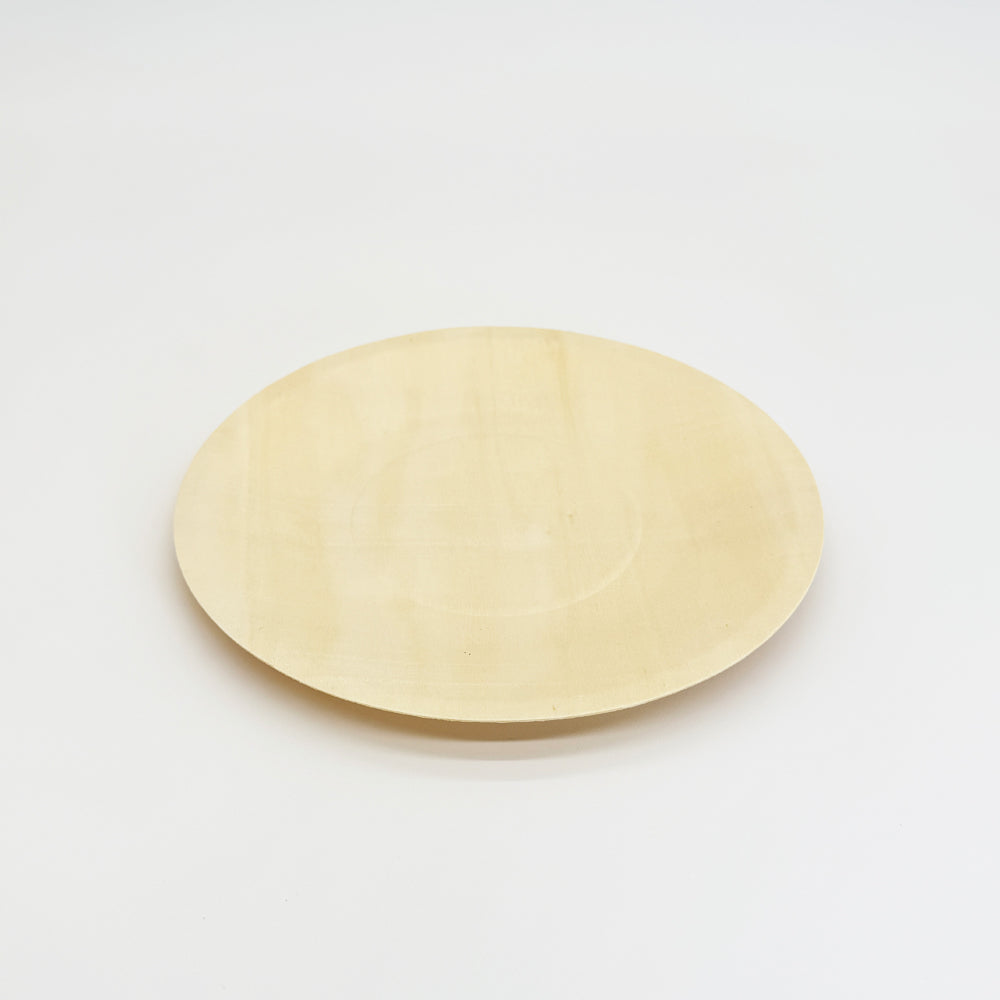 8.5" Round Wooden Plate