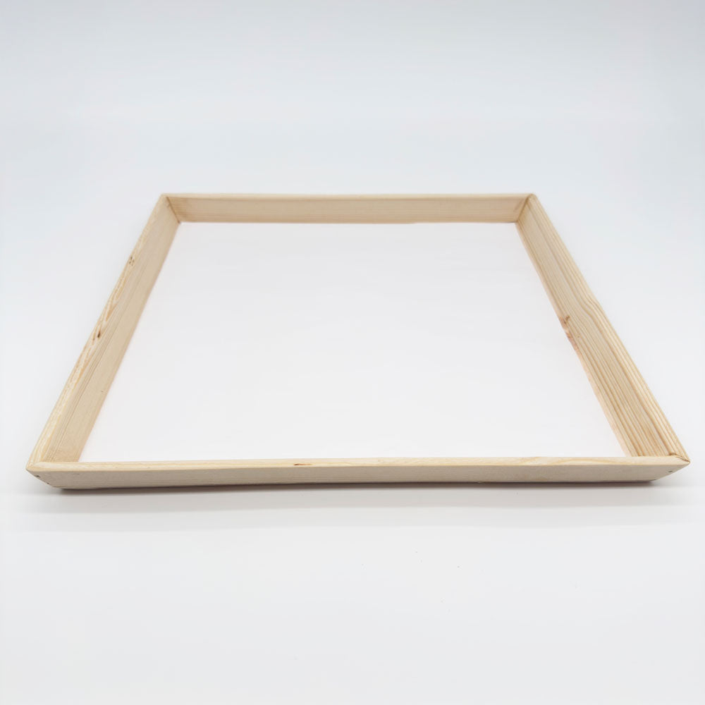 12"x12" Angled Edge Solid Wood Tray (Paper Lined)