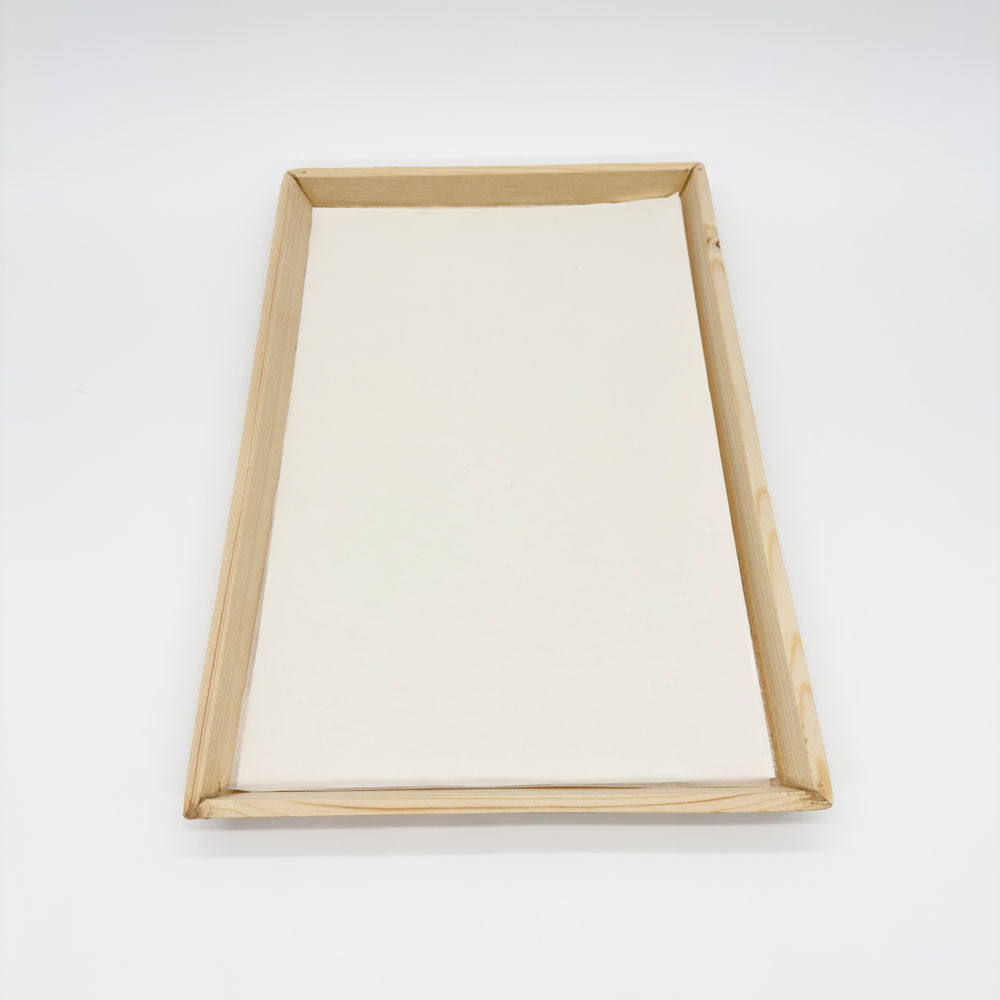 12"x18" Angled Edge Solid Wood Tray (Paper Lined)