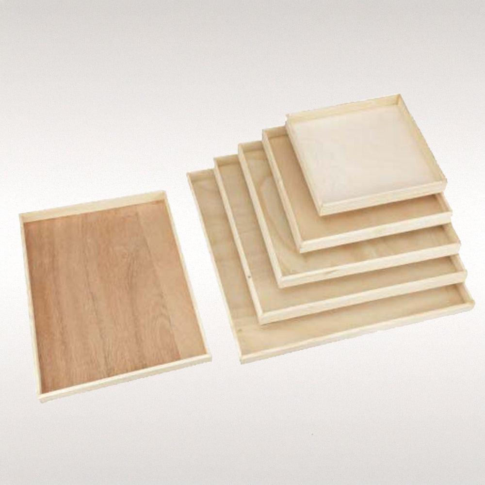 14"x14" Solid Wood Tray (Paper Lined)
