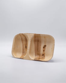 6"x11" Rectangle 2 Compartment Palm Leaf Bowls (12oz/6oz)