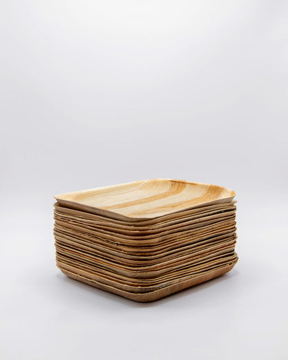 7"x7" Square Palm Leaf Plate