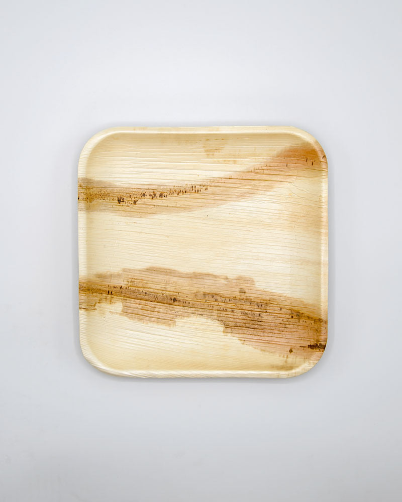 7"x7" Square Palm Leaf Plate
