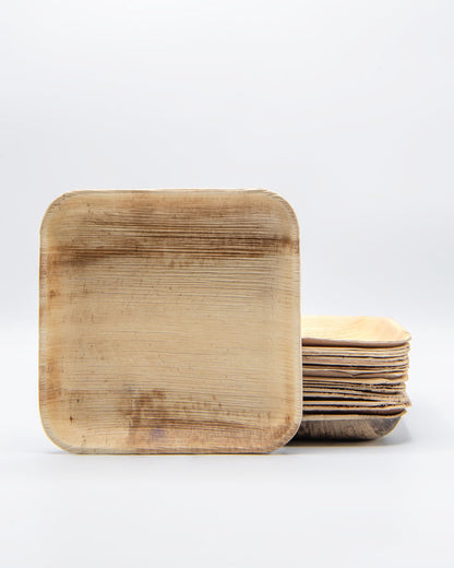 7"x7" Square Palm Leaf Plate