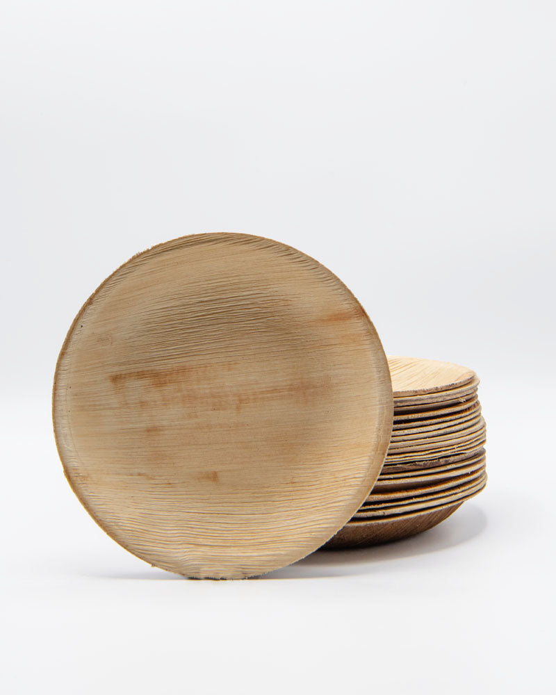 7" Round Palm Leaf Plate