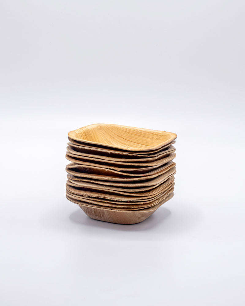 4"x4" Deep Square Palm Leaf Plate