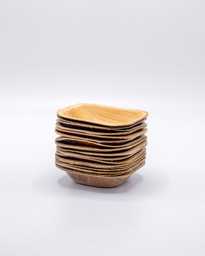 4"x4" Deep Square Palm Leaf Plate