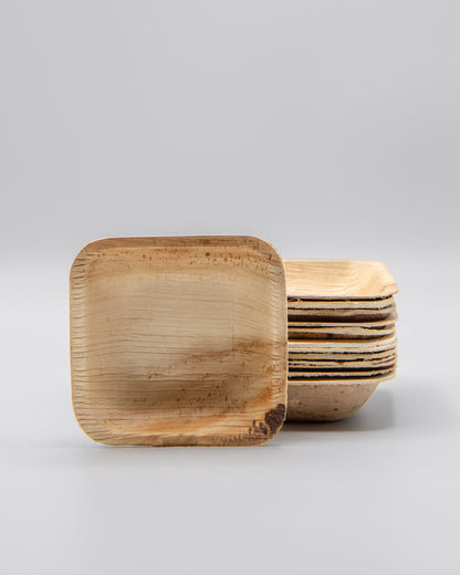 4"x4" Deep Square Palm Leaf Plate