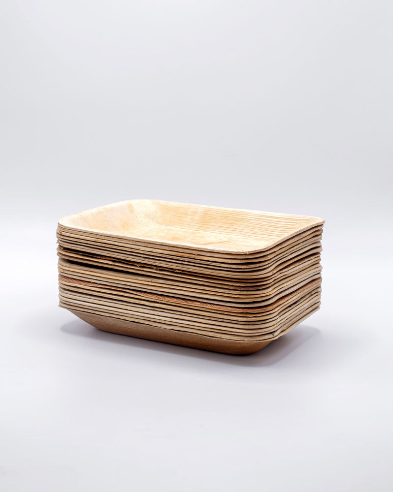 6"x4.5" Rectangle Palm Leaf Tray