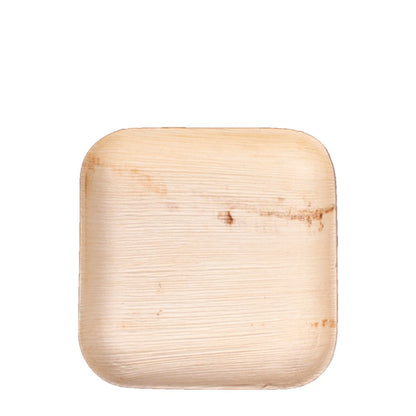 5" x 5" Square Palm Leaf Plate (25 count Wholesale Pack)-VerTerra Dinnerware