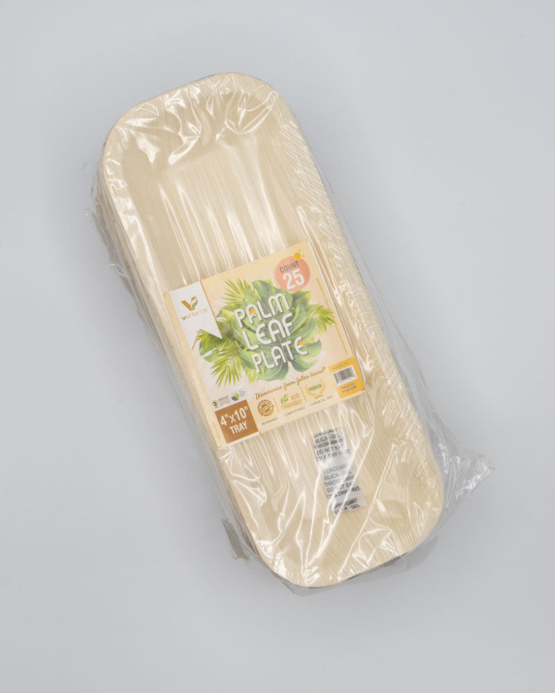 4"x10" Rectangle Palm Leaf Tray