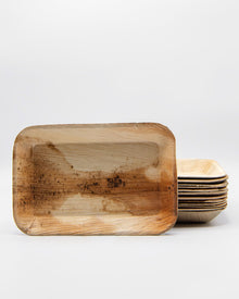 6"x9" Deep Rectangle Palm Leaf Tray