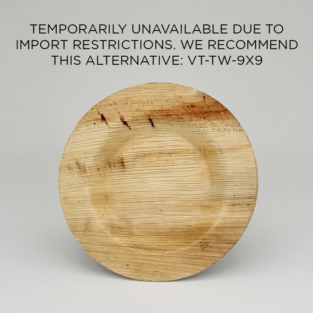 9" Round Lip Palm Leaf Plate