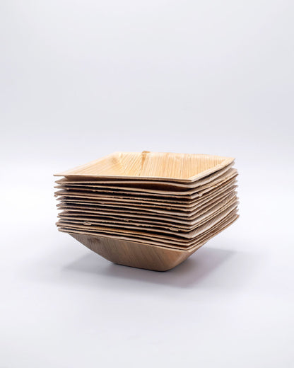 6.5" Deep Pyramid Palm Leaf Bowl (16 oz)