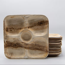 9"x9" Square 5 Compartment Palm Leaf Plate