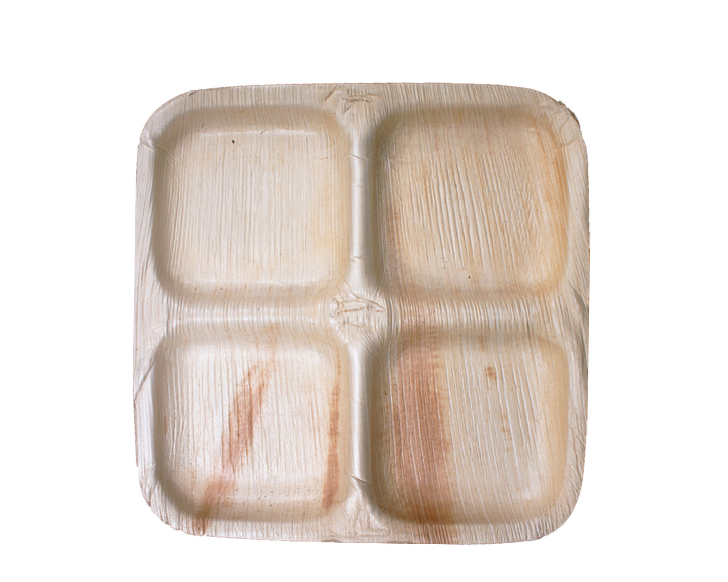 9"x9" Square 4 Compartment Palm Leaf Plate