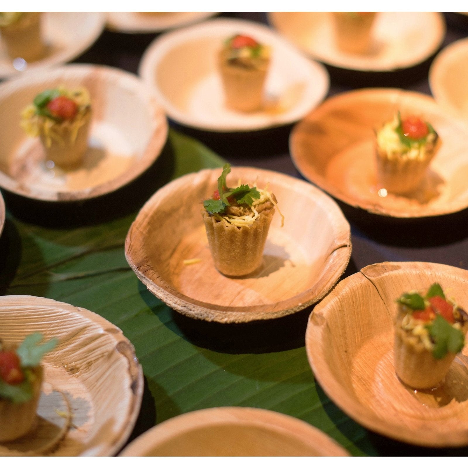 5" x 5" Deep Palm Leaf Bowls (25 count Retail Pack)-VerTerra Dinnerware