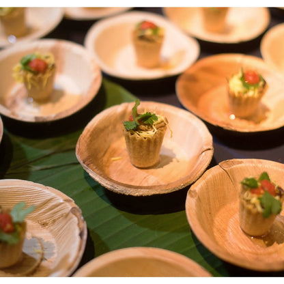 5" x 5" Deep Palm Leaf Bowls (25 count Retail Pack)-VerTerra Dinnerware