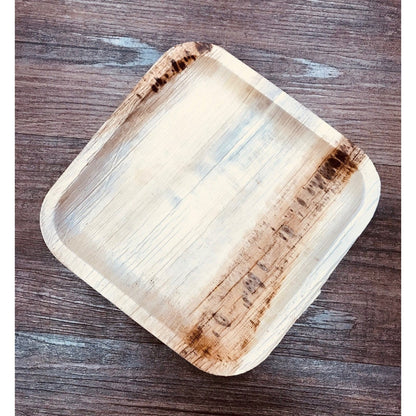 7" x 7" Palm Leaf Plates (25 Count Retail Pack)-VerTerra Dinnerware