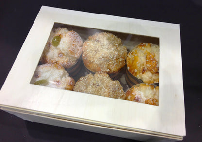 8"x11"x3" Large Balsa Wood Collapsible Box with Attached Window Lid