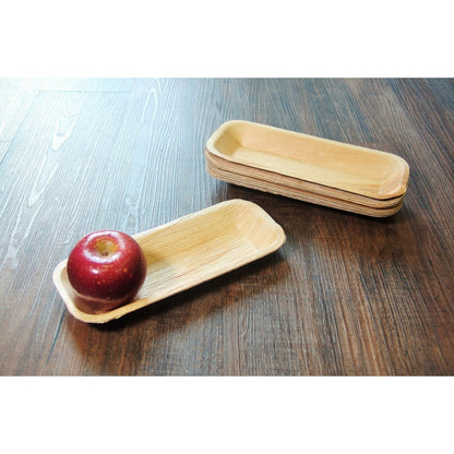 4" x 10" Rectangular Palm Leaf Tray (25 count Retail Pack)-VerTerra Dinnerware