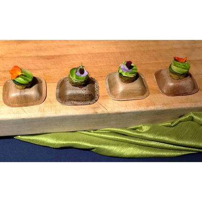 3" x 3" Square Palm Leaf Bowls (25 count Retail Pack) ESTIMATED RESUPPLY 2/15/21-VerTerra Dinnerware