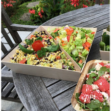 12" x 12" Deep 10lb Vessel with cross diagonal partition (10 count Retail Pack)-VerTerra Dinnerware