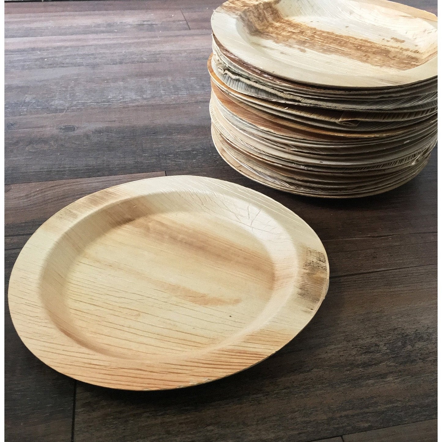 9" x 9" Round Lip Palm Leaf Plate (25 count Retail Pack)-VerTerra Dinnerware