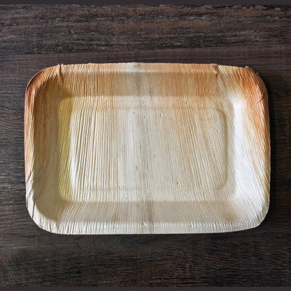 6" x 9" Palm Leaf Tray (25 count Retail Pack)-VerTerra Dinnerware