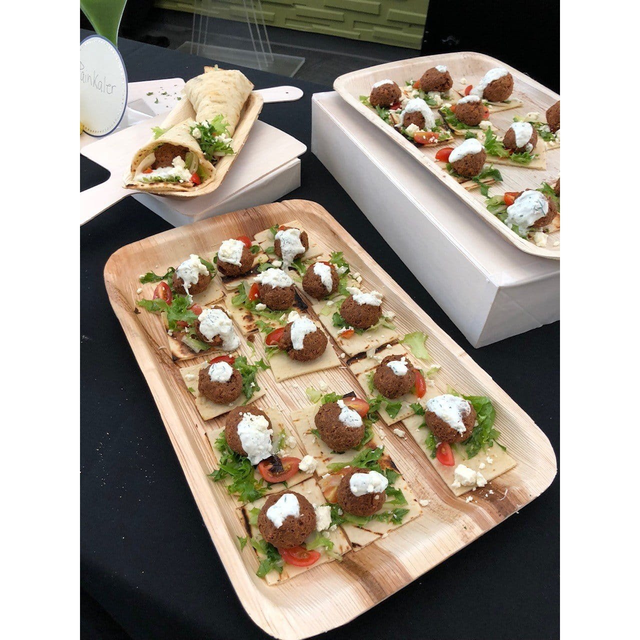 Palm Leaf Serving Tray With horderves