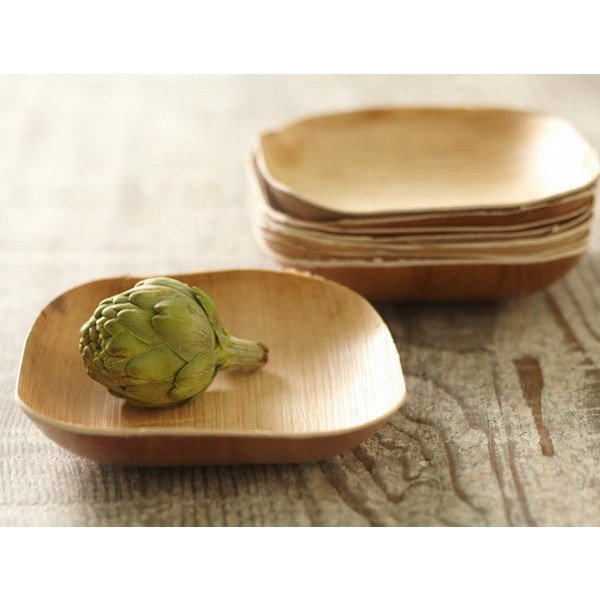6" x 6" Palm Leaf Bowl (25 count Retail Pack)-VerTerra Dinnerware