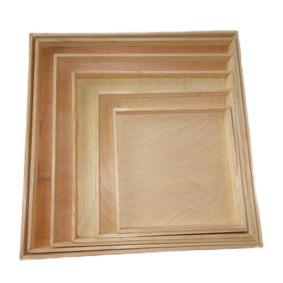 12"x12" Solid Wood Tray (Paper Lined)