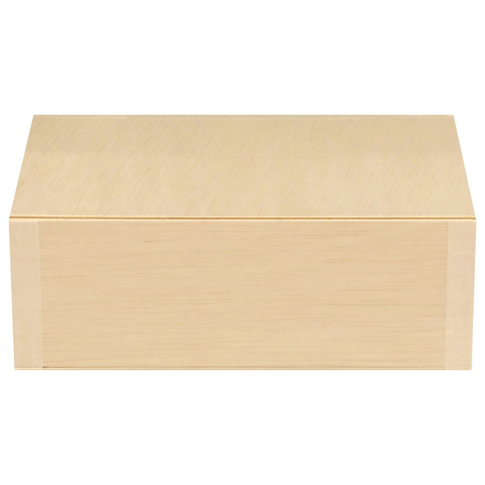 6"x8"x3" Vento Balsa Wood Collapsible Box with Attached Lid and 3 Dividers