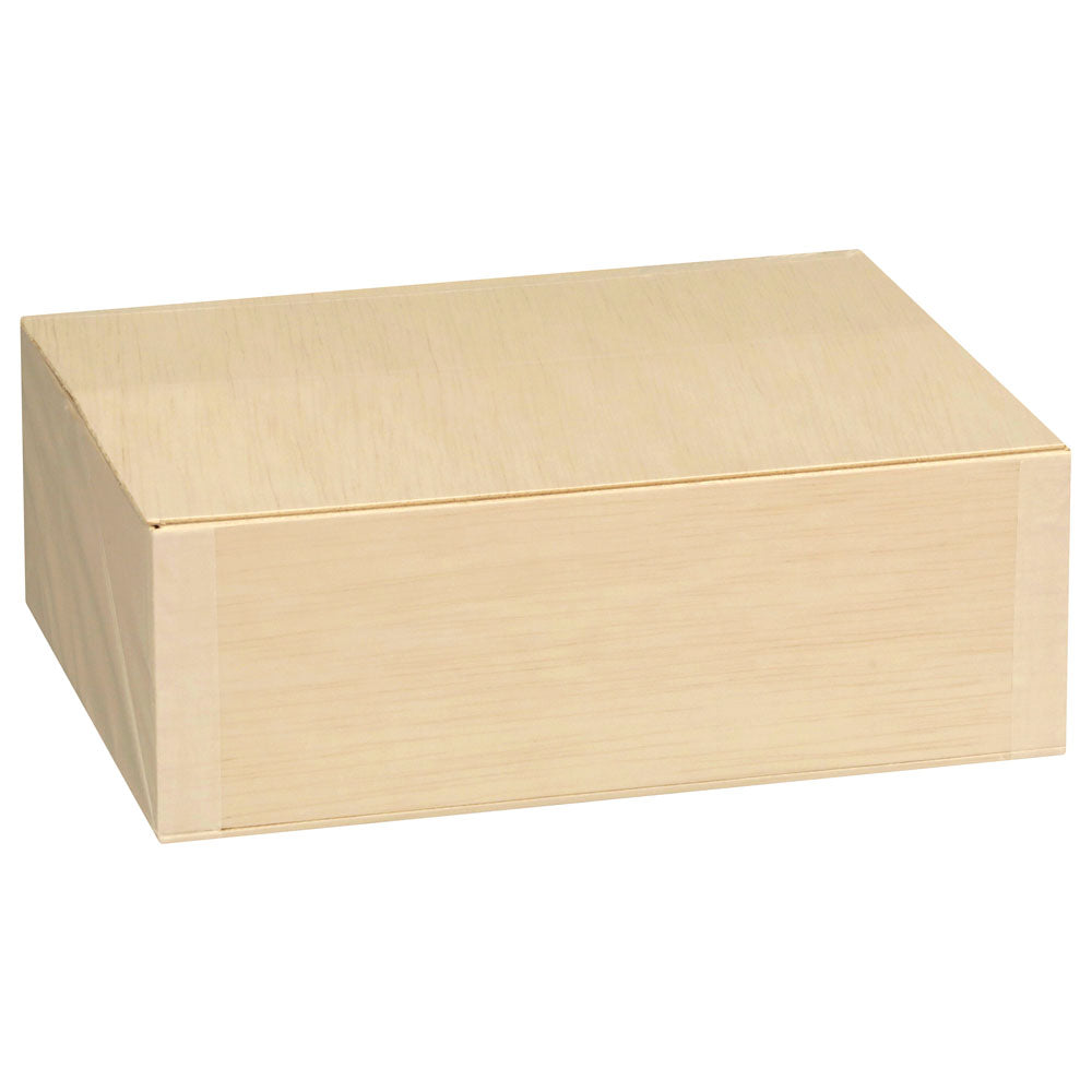 6"x8"x3" Vento Balsa Wood Collapsible Box with Attached Lid and 3 Dividers
