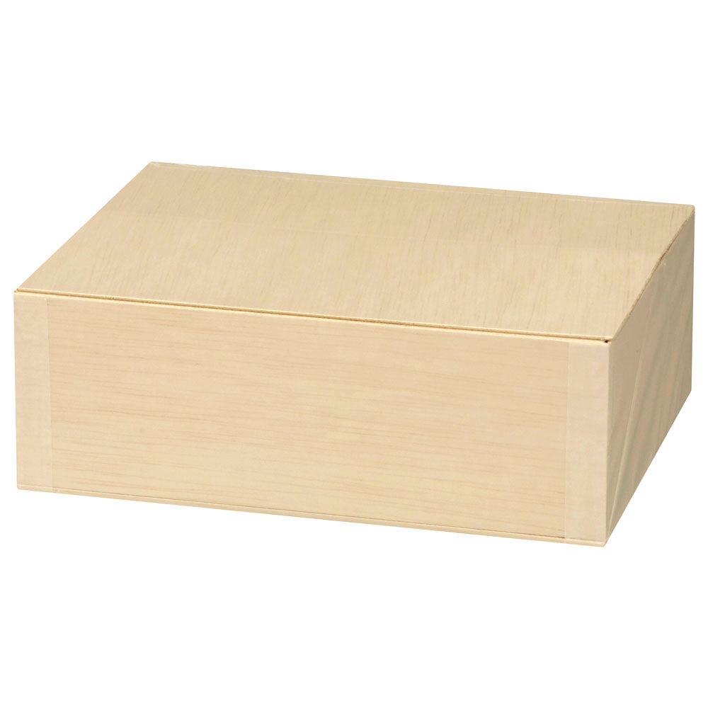 6"x8"x3" Vento Balsa Wood Collapsible Box with Attached Lid and 3 Dividers