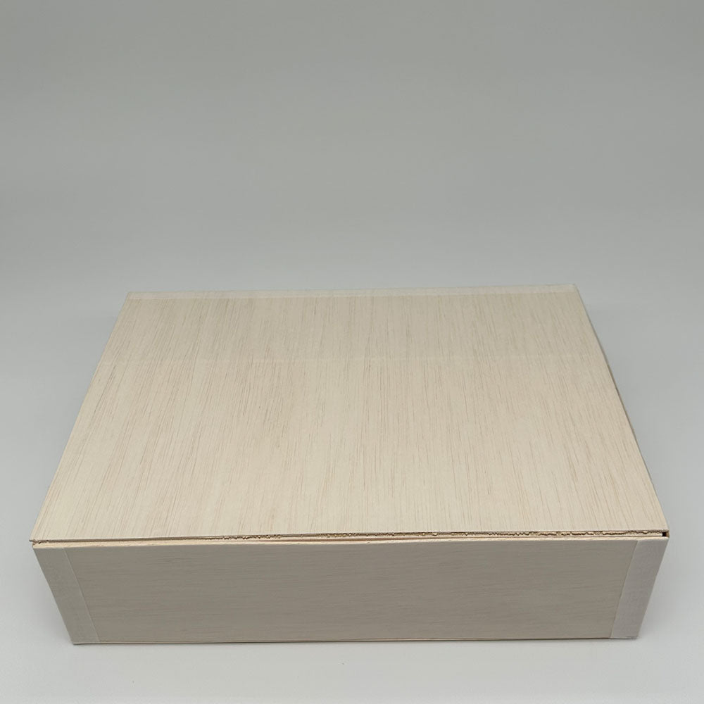 8"x11"x3" Vento Balsa Wood Collapsible Box with Attached Lid and 3 Dividers