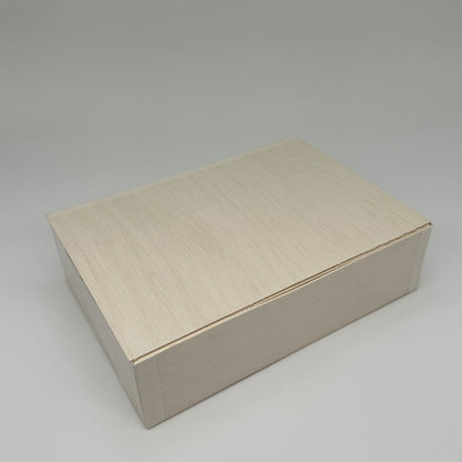 8"x11"x3" Vento Balsa Wood Collapsible Box with Attached Lid and 3 Dividers
