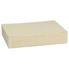 11"x8"x2" Large Balsa Wood Collapsible Box with Attached Lid