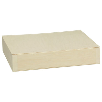 11"x8"x2" Large Balsa Wood Collapsible Box with Attached Lid