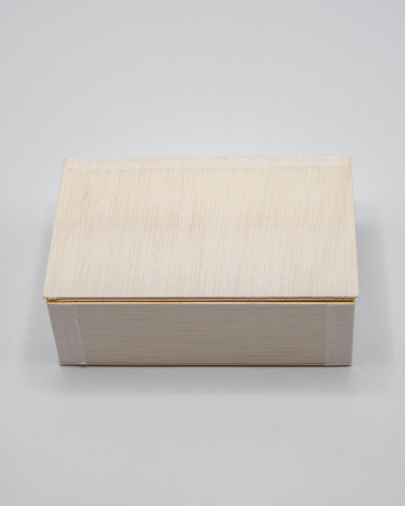 4"x6"x2" Small Balsa Wood Collapsible Box with Attached Lid
