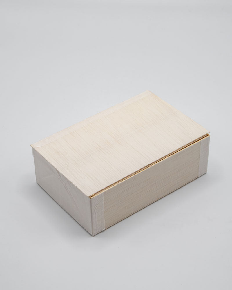 4"x6"x2" Small Balsa Wood Collapsible Box with Attached Lid