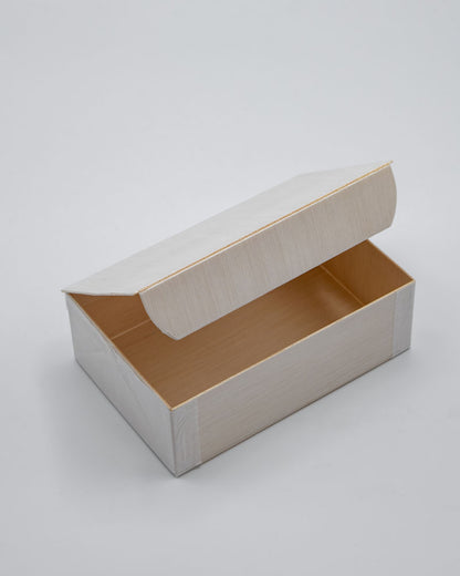 4"x6"x2" Small Balsa Wood Collapsible Box with Attached Lid