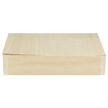 11"x15"x3" Large Deep Balsa Wood Collapsible Tray with Attached Lid