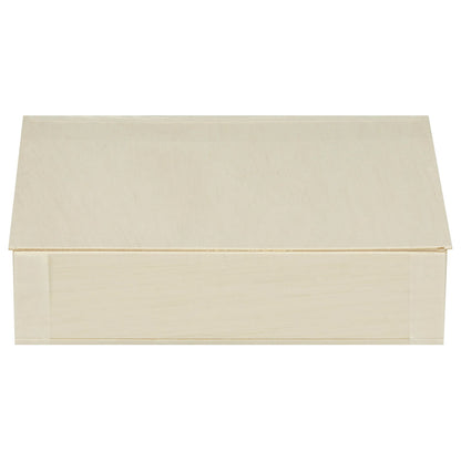 6"x6"x1" Small Balsa Wood Collapsible Box with Attached Lid