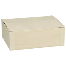 6"x8"x3" Medium Balsa Wood Collapsible Box with Attached Lid