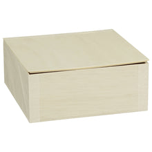 7"x7"x3" Medium Balsa Wood Collapsible Box with Attached Lid