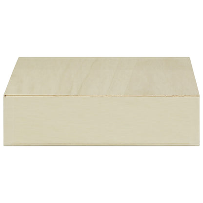 8"x11"x3" Standard Balsa Wood Collapsible Box with Attached Lid